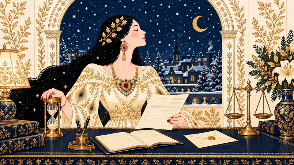 IRIS reviewing an unpaid invoice beside a firmly worded letter and an hourglass at a navy desk.