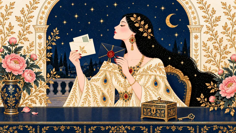 IRIS comparing an envelope with a Certified Mail receipt strip and a navy envelope with a red wax seal, beside a brass lockbox and key.