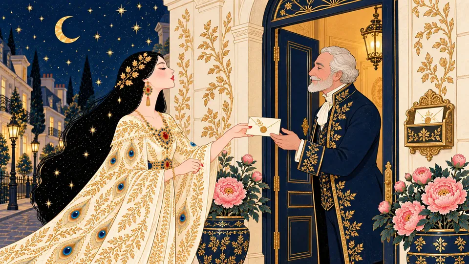 IRIS handing a sealed envelope to a gentleman at a townhouse door, who will pass it on to the person it is meant for.